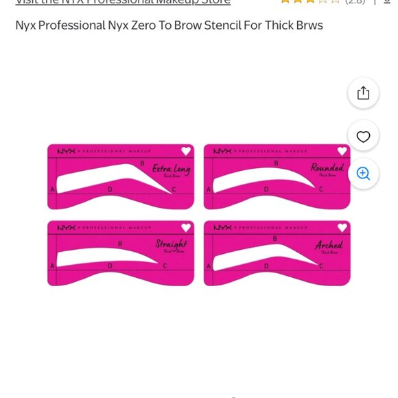 NYX Zero to Brow Stencils & Control Freak Gel, NIB, Brow Set - Picture 4 of 11